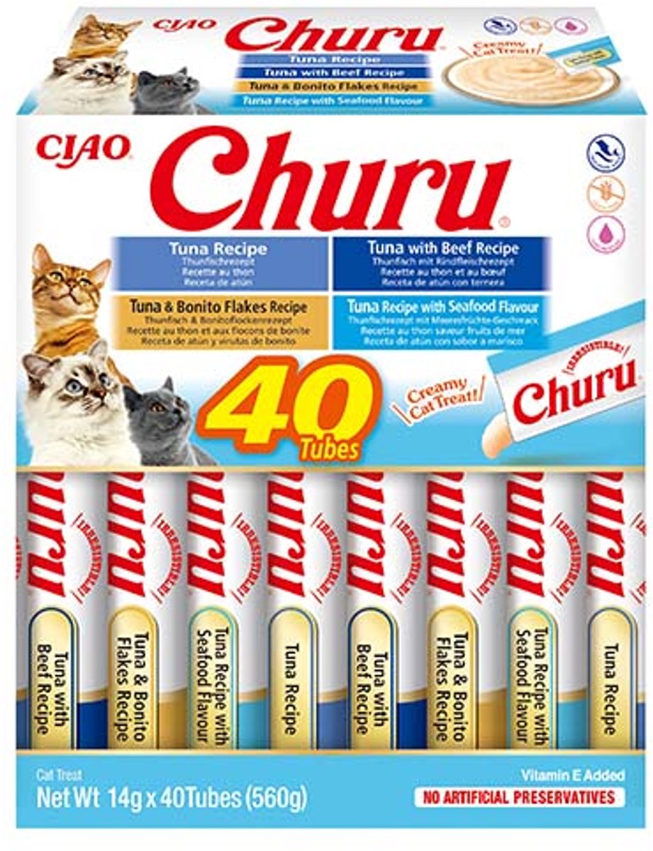 INABA Churu Variety box Tuna - kattegodbidder - 40 x 14g