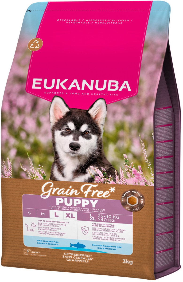 Eukanuba Grain Free Puppy Large & Giant Breed pescado de mar - 2 x 3 kg - Pack ahorro
