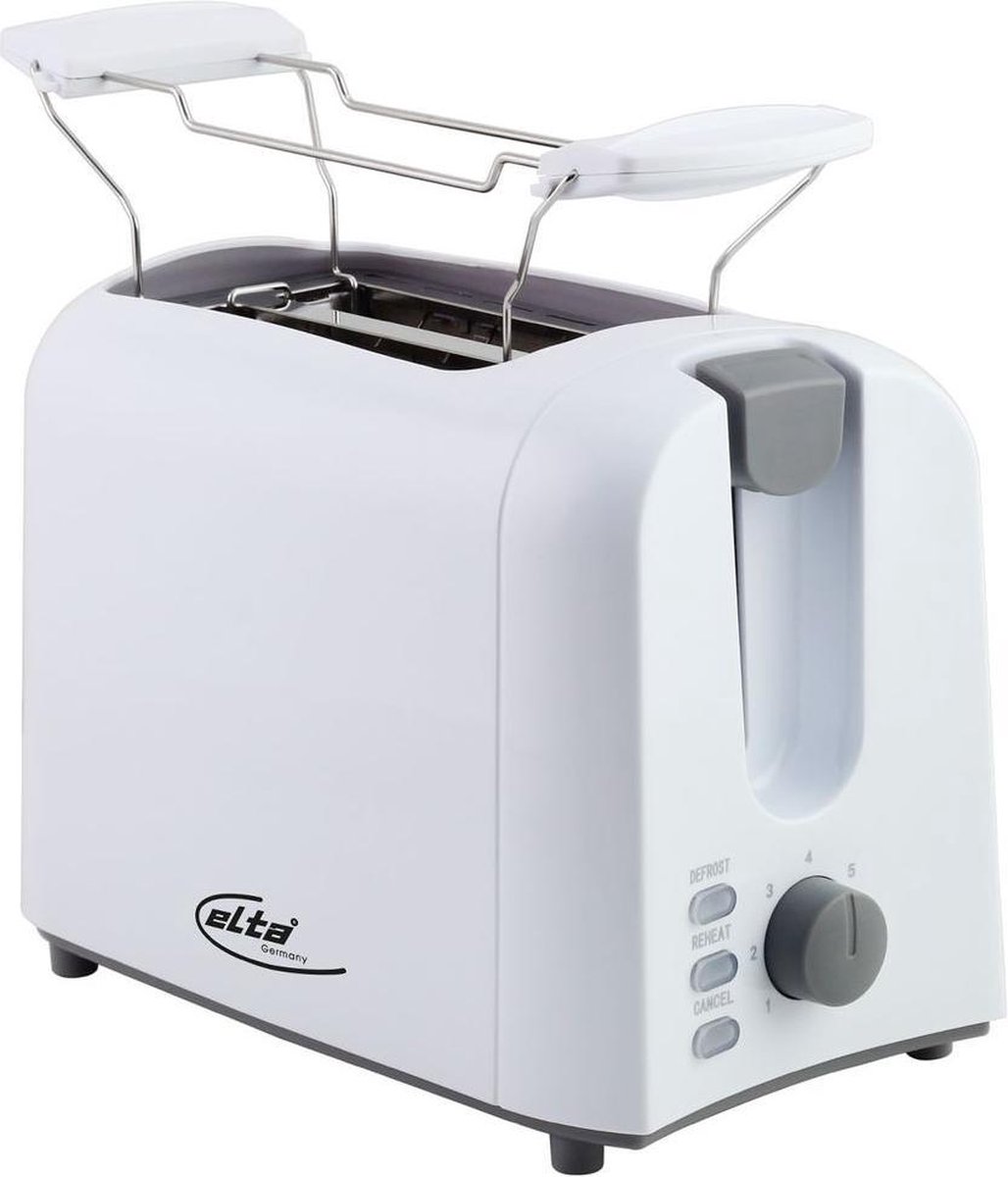 Elta CTO-750.16 Grille-pain boîtier Cool-Touch, avec grille spéciale viennoisieries blanc
