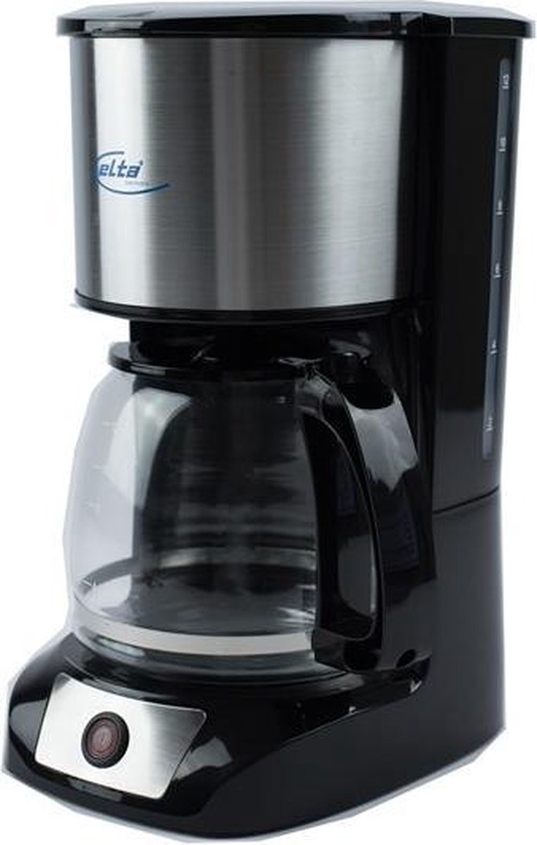 Elta KME-1000.2 Cafetière acier inoxydable, noir  Nombre de tasse=12 verseuse en verre