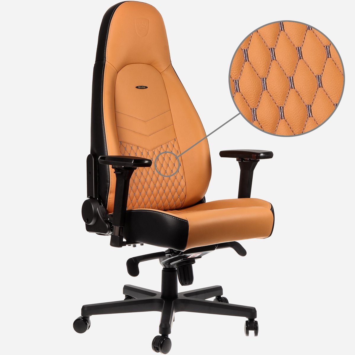 Noblechairs noblechairs ICON Echtleder Gaming Stuhl - cognac/schwarz Fauteuil de gaming cognac