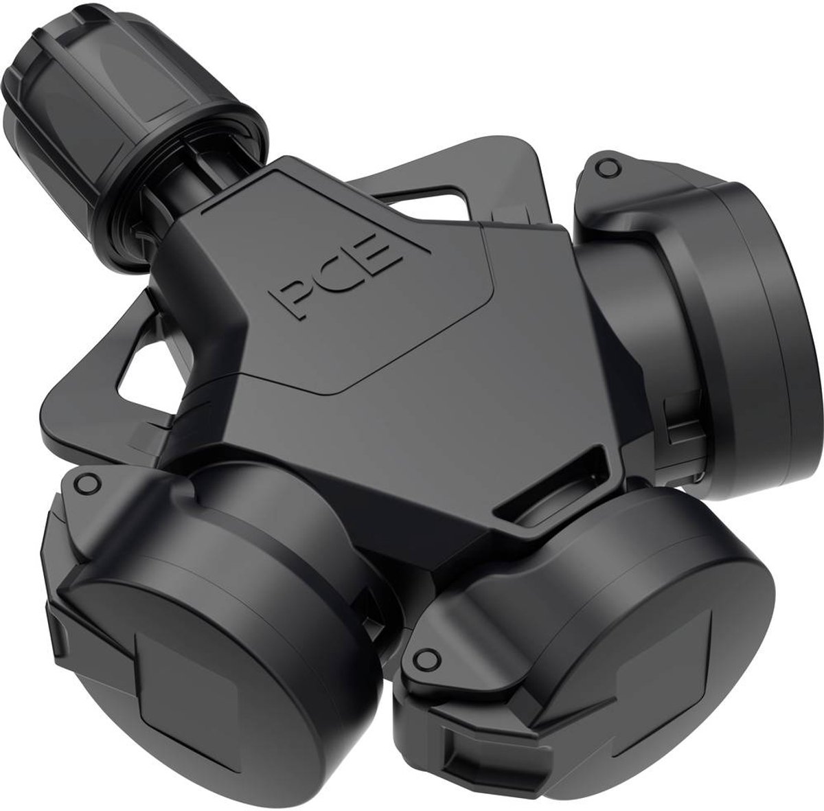 PC Electric 253822-ss Adaptateur triple Tout caoutchouc 250 V noir IP54