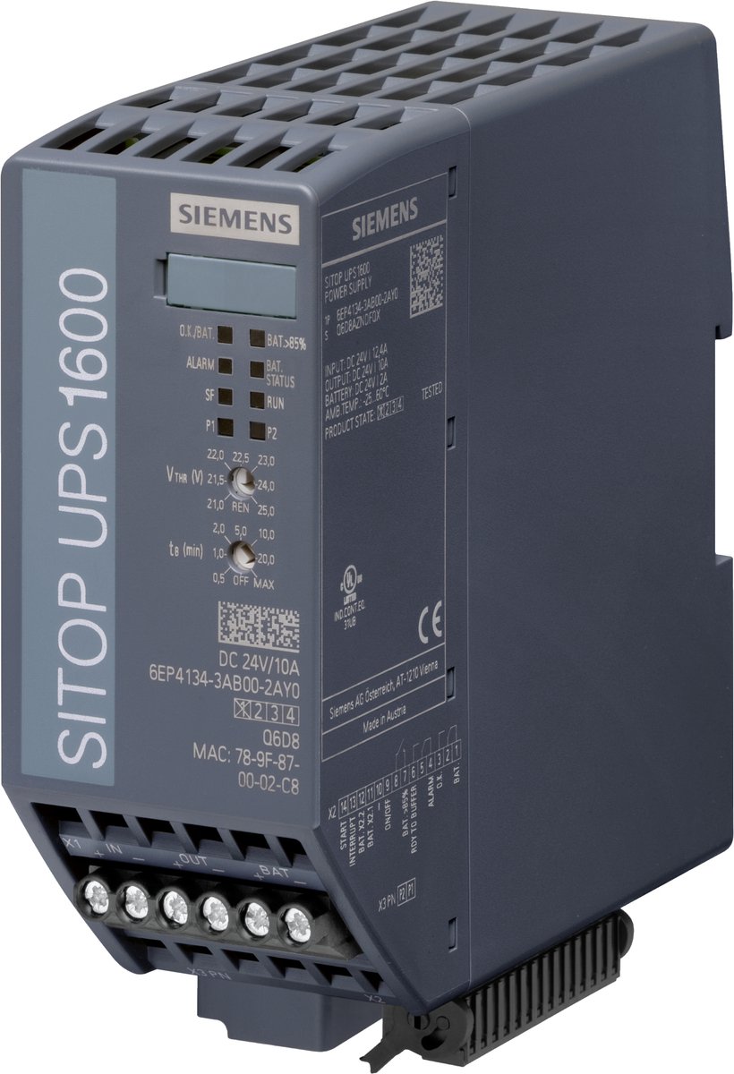 Onduleur (ASI) industriel - Installation (rail DIN) Siemens SITOP UPS1600