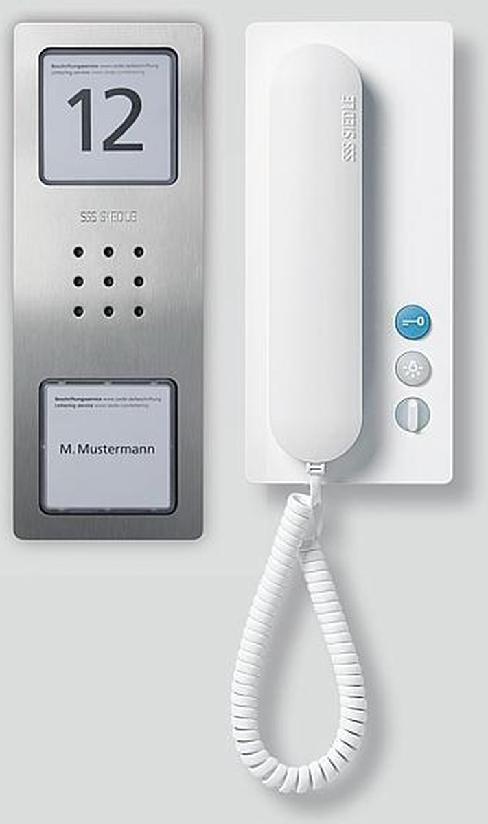 Siedle SET CA 812-1 E/W Interphone filaire Champ info argent, blanc