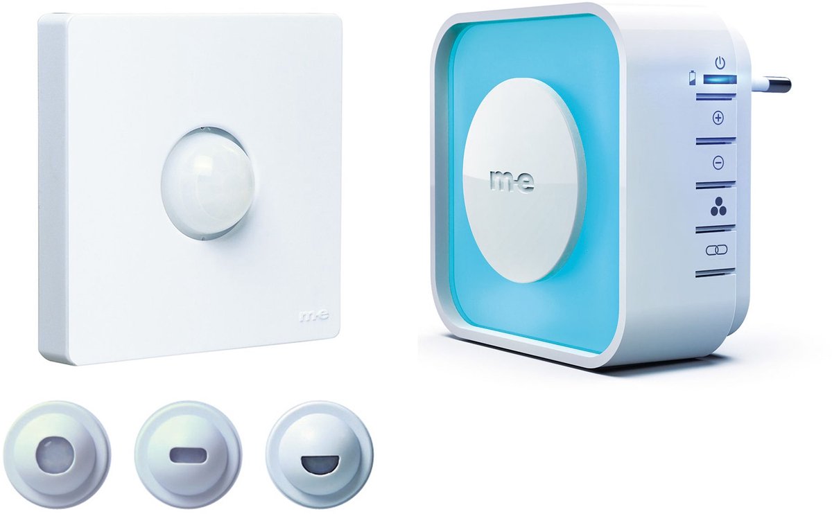 m-e modern-electronics 41528 prise de courant Détecteur de mouvements 120 ° blanc IP54