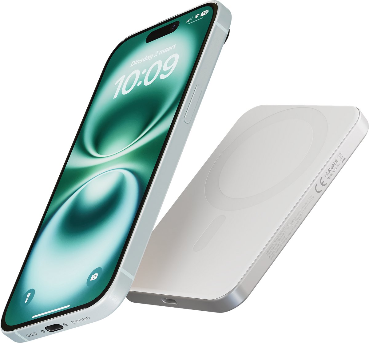 ZENS ZEPP05W/00 Powerbank (batterie supplémentaire) 5000 mAh Qi Wireless Charging Li-Ion USB blanc