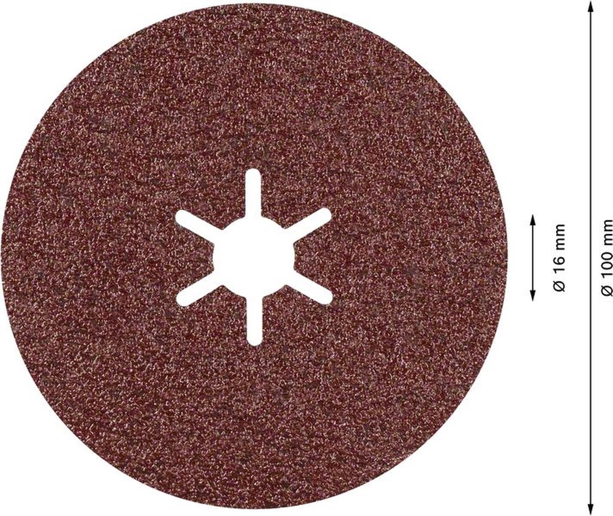 Bosch Accessories 2608621790 Disque en fibres Diamètre 100 mm Grain=80 25 pc(s)