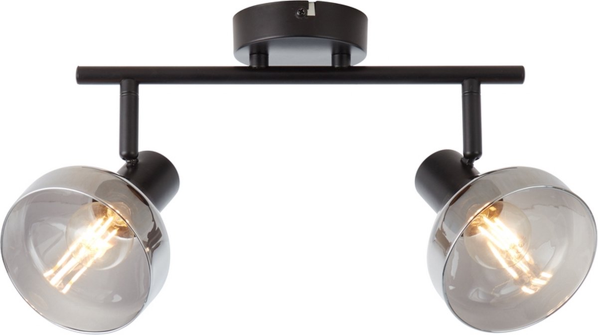 Brilliant 82713/06 Reflekt Plafonnier Ampoule à incandescence E14 18 W noir (mat), verre mat