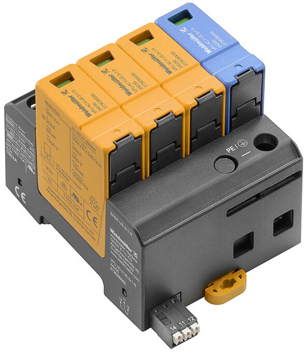 Weidmüller 2736390000 VPU AC II US 3+1 R 240/50 Dispositif antisurtension 20 kA 1 pc(s)