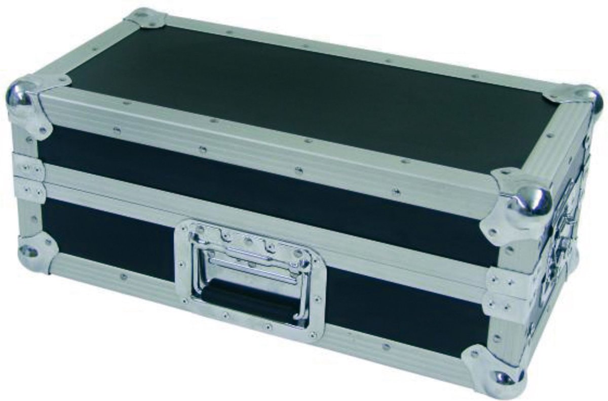 Mallette Roadinger Mixer Case résiste aux chocs, avec poignée de transport noir, argent aluminium, bois