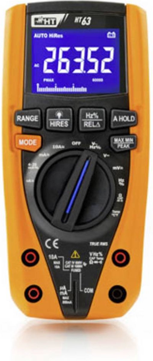 HT Instruments HT63 Multimètre numérique test de continuité CAT III 1000 V, CAT IV 600 V Affichage (nombre de points): 6000