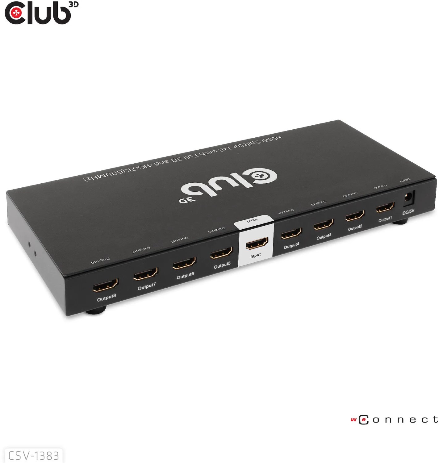 club3D HDMI Splitter 8+1 ports Répartiteur HDMI 3840 x 2160 pixels