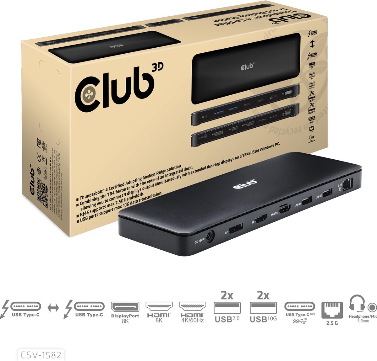 club3D Station daccueil Thunderbolt™ 4 CSV-1582
