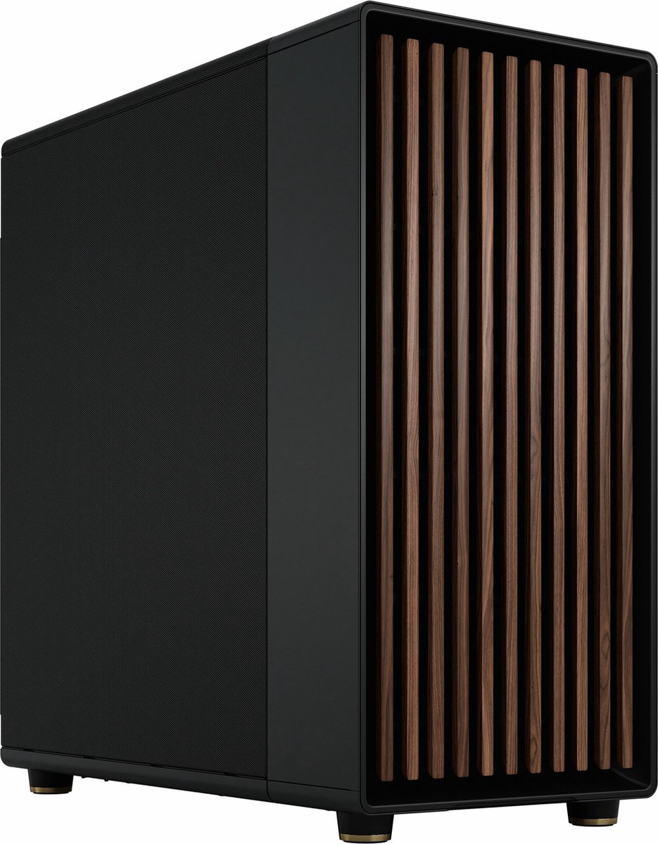 Tour midi Fractal Design North XL Boîtier gaming charbon de bois, noir filtre anti-poussière, 3 ventilateurs pré-installés