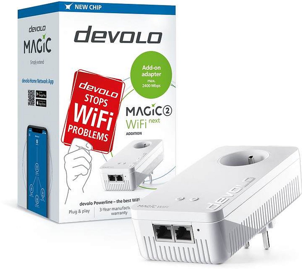 Devolo Magic 2 WiFi next Adaptateur dextension CPL WiFI 8611 FR Powerline, WiFi 2400 MBit/s