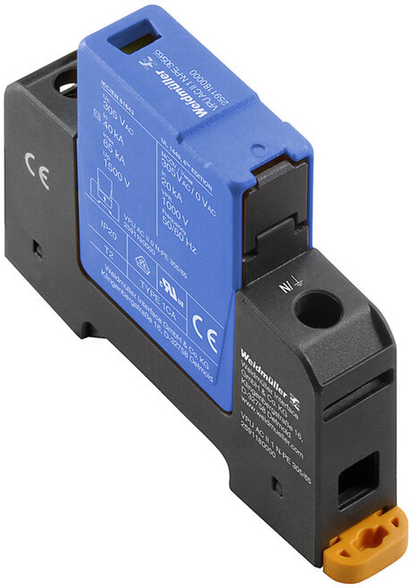 Weidmüller 2591180000 VPU AC II 1 N-PE 305/65 Limiteur de surtension 65 kA 1 pc(s)