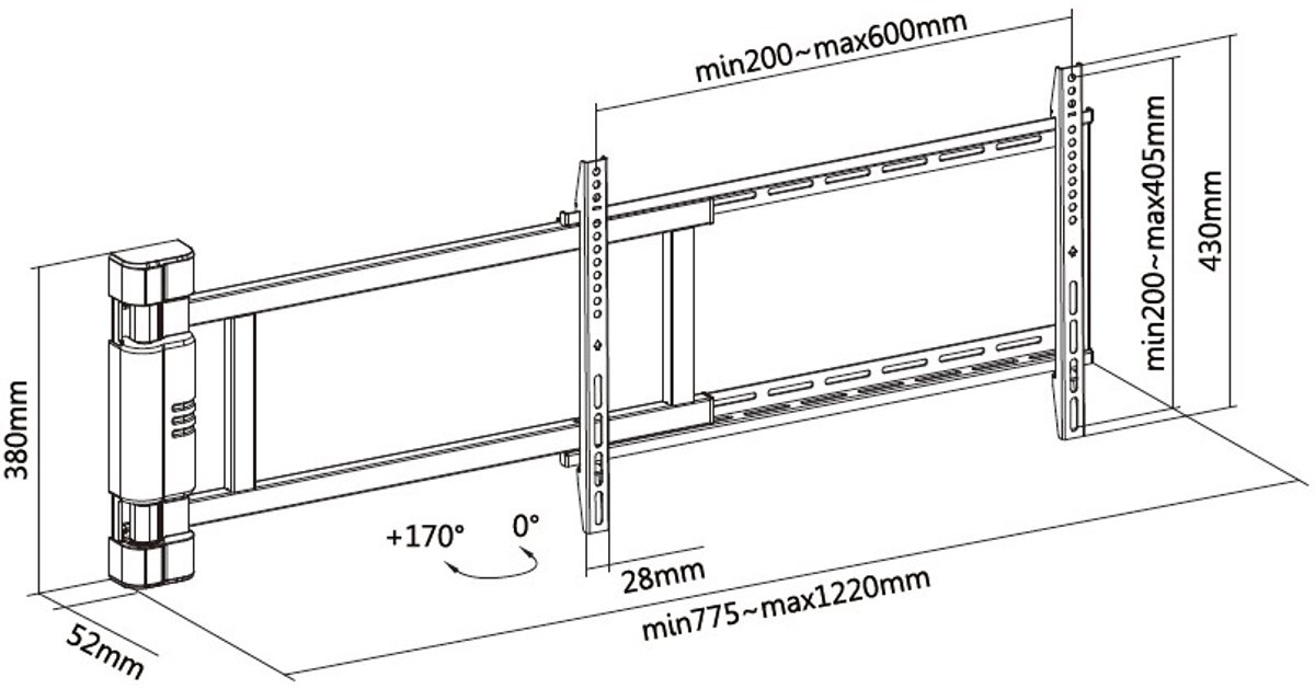 Equip 32 -75 Motorized TV Swing Mount 650336
