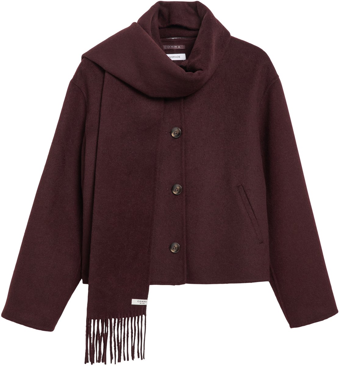 Reversible Jacket with Removable Scarf for Women COMMA