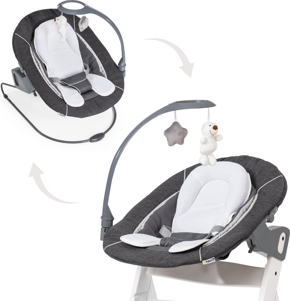 Hauck Alpha Deluxe Baby Bouncer - Melange Grey