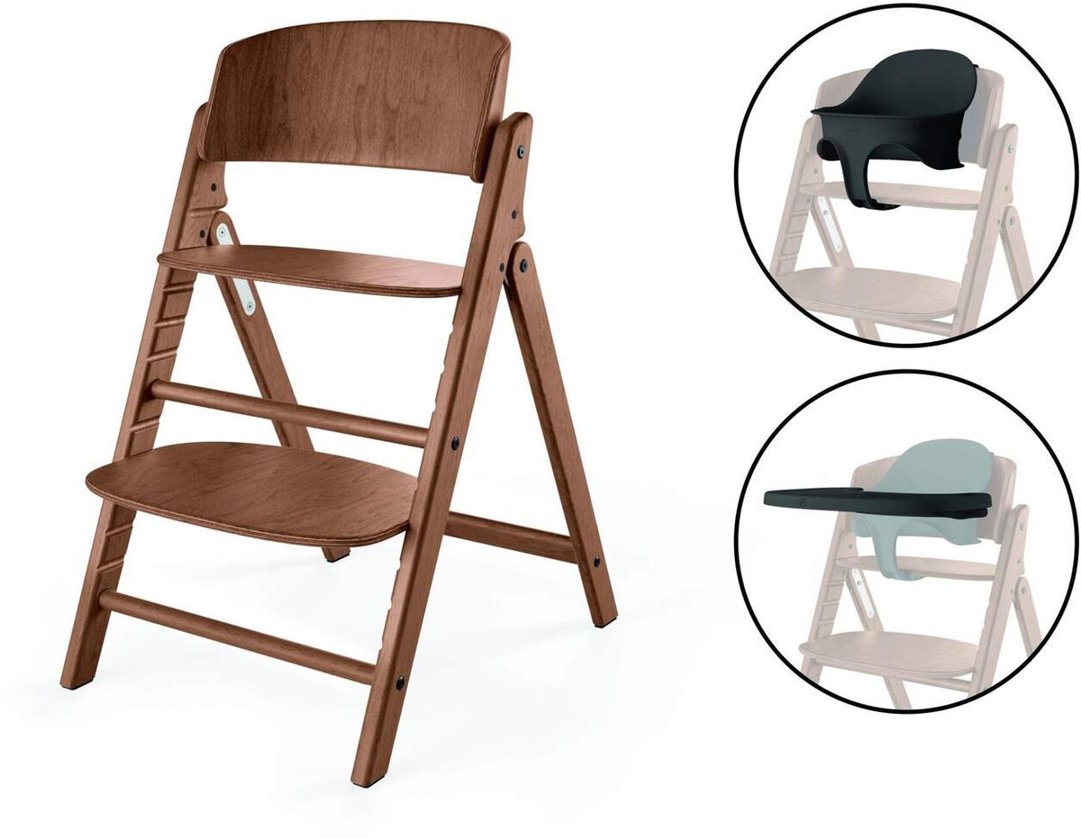 Cybex Click and Fold 3 in 1 Highchair & Babyset - Dark Natural