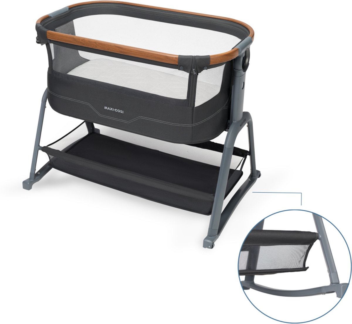 Maxi Cosi Iora Plus Bedside Crib - Elegance Graphite