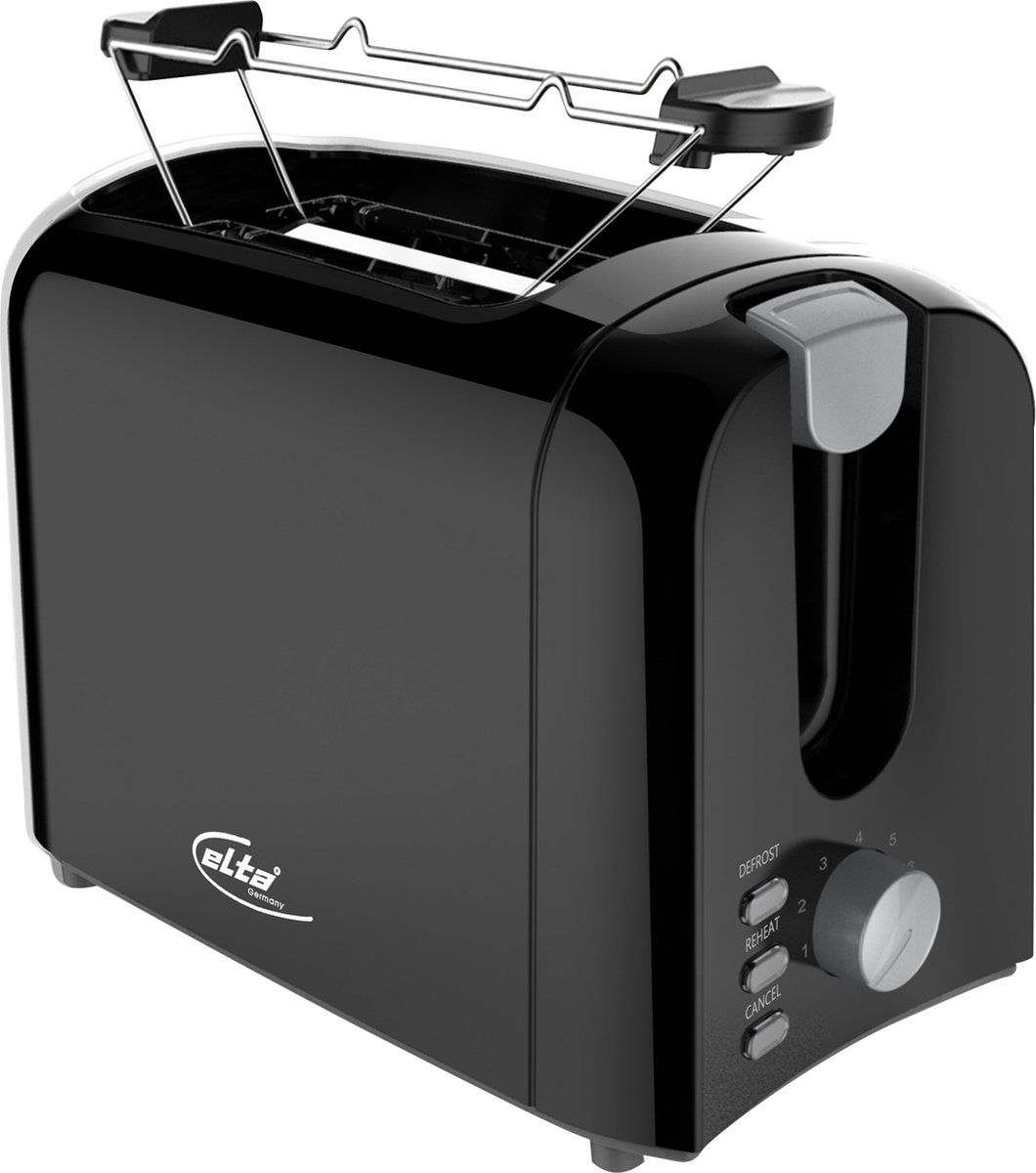 Elta  Grille-pain boîtier Cool-Touch, avec grille spéciale viennoisieries noir