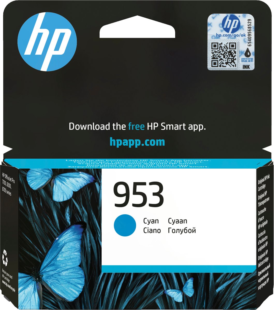 HP Encre HP 953 - 8.5 ml - Cyan - original - Offi dorigine Single cyan F6U12AE