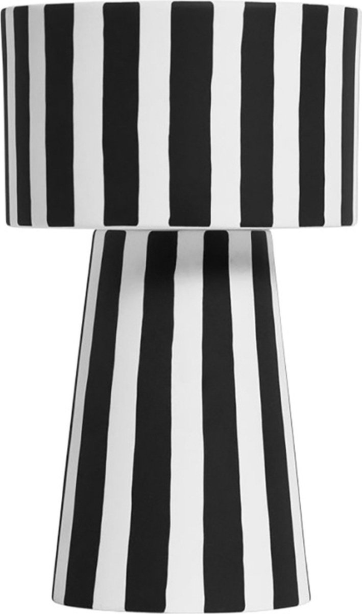 OYOY Vaso da fiori Toppu nero-bianco