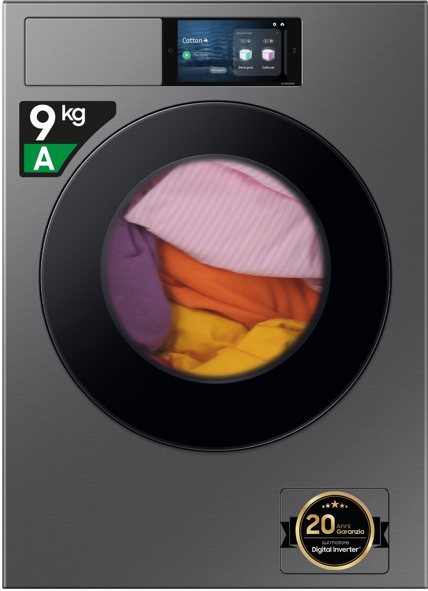 Lavadora Carga Frontal Samsung WF90F09C4SU3 | 9 kg | 1400 RPM | Plata