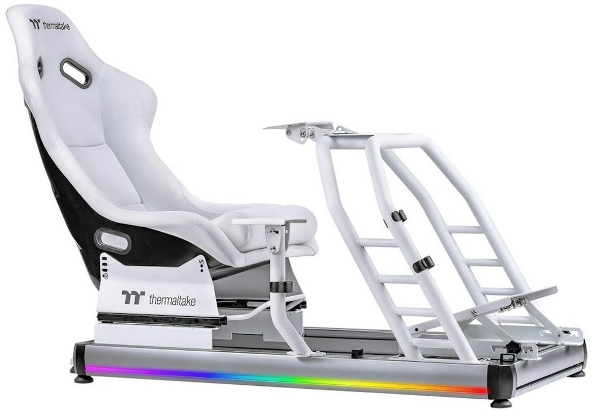 Thermaltake GR500 Snow Racing Simulator Cockpit Siège baquet blanc
