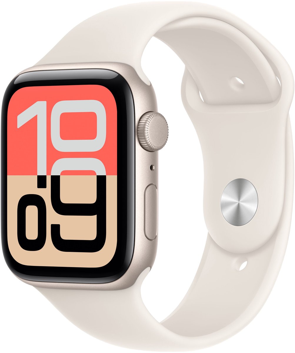Apple Watch SE 3 GPS 44 mm boîtier en aluminium bracelet de sport sable S/M