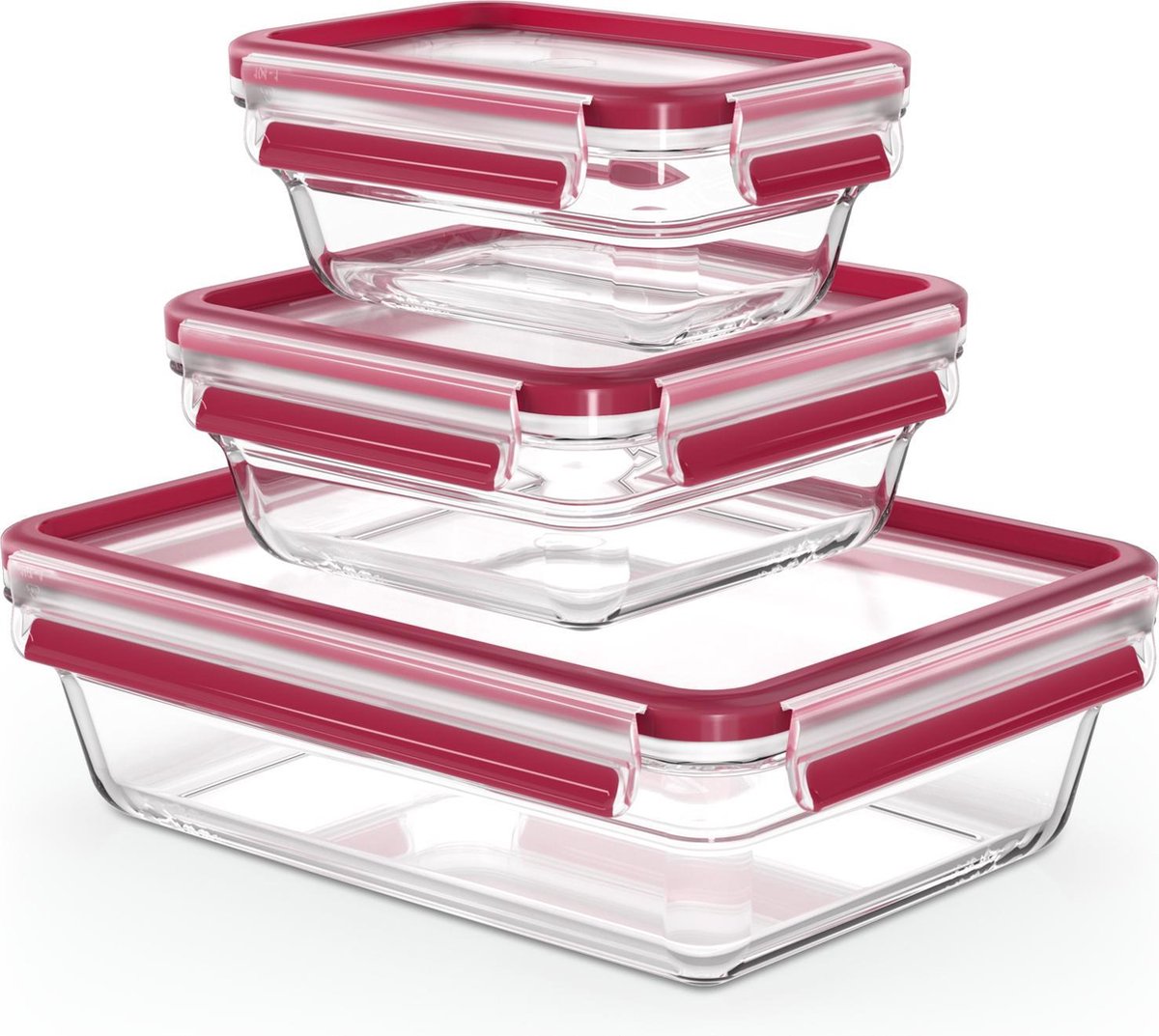Tefal Portapranzo in vetro MasterSeal confezione da 3 Rosso