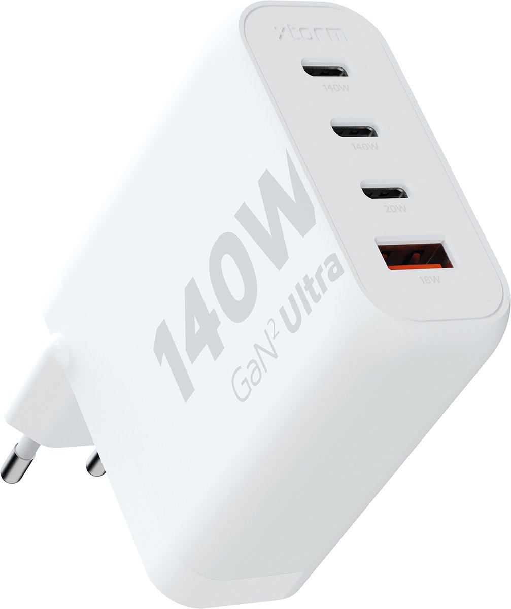 XTORM Ultra Wall Chargeur USB 140 W 3x USB-C®, 1x USB-A Quick Charge 3.0 blanc intérieure GaN