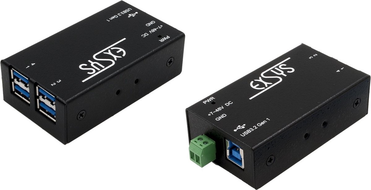 Exsys USB-Hub Hub USB noir