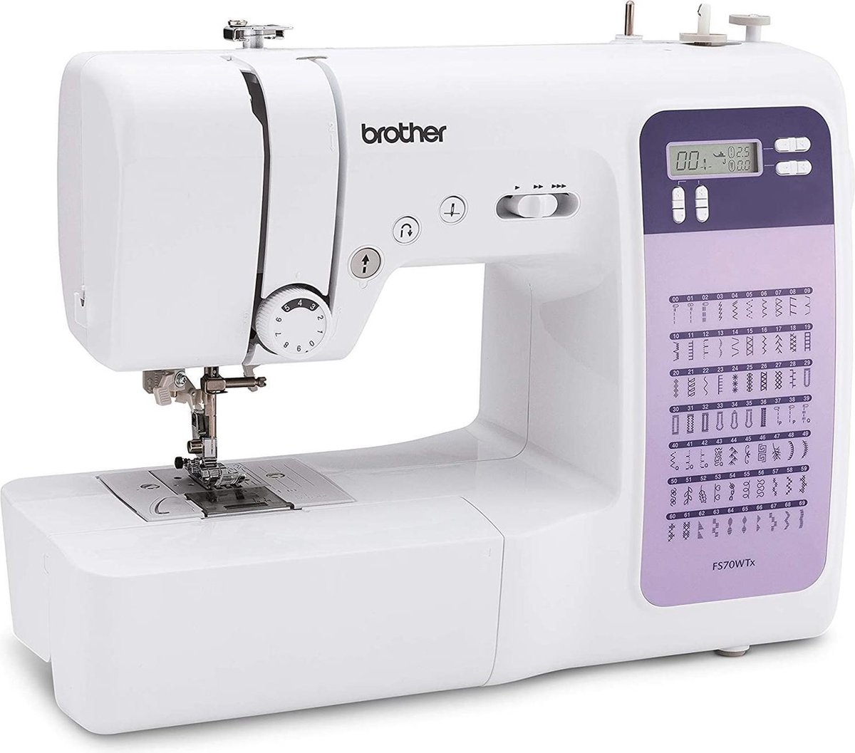 Brother Machine à coudre à ordinateur FS70WTXVM1 pilotable par ordinateur, avec écran, avec lumière LED, avec table dextension multicolore