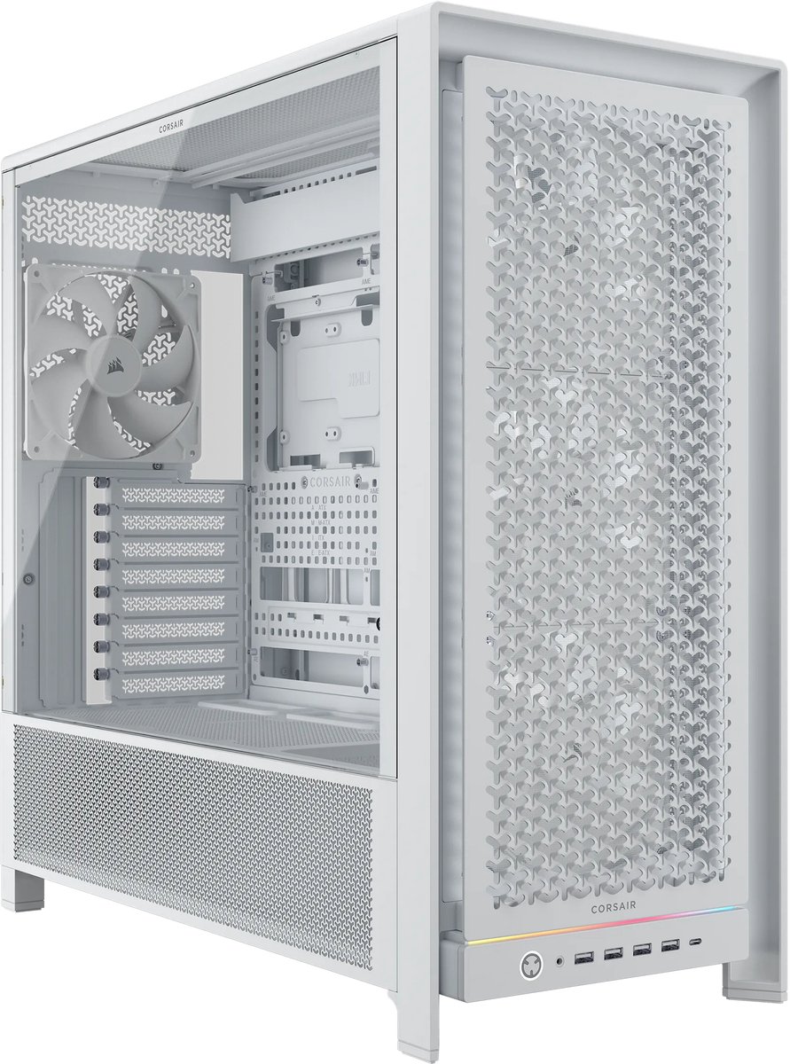 Tour midi Corsair CC-9011308-WW Boîtier gaming blanc