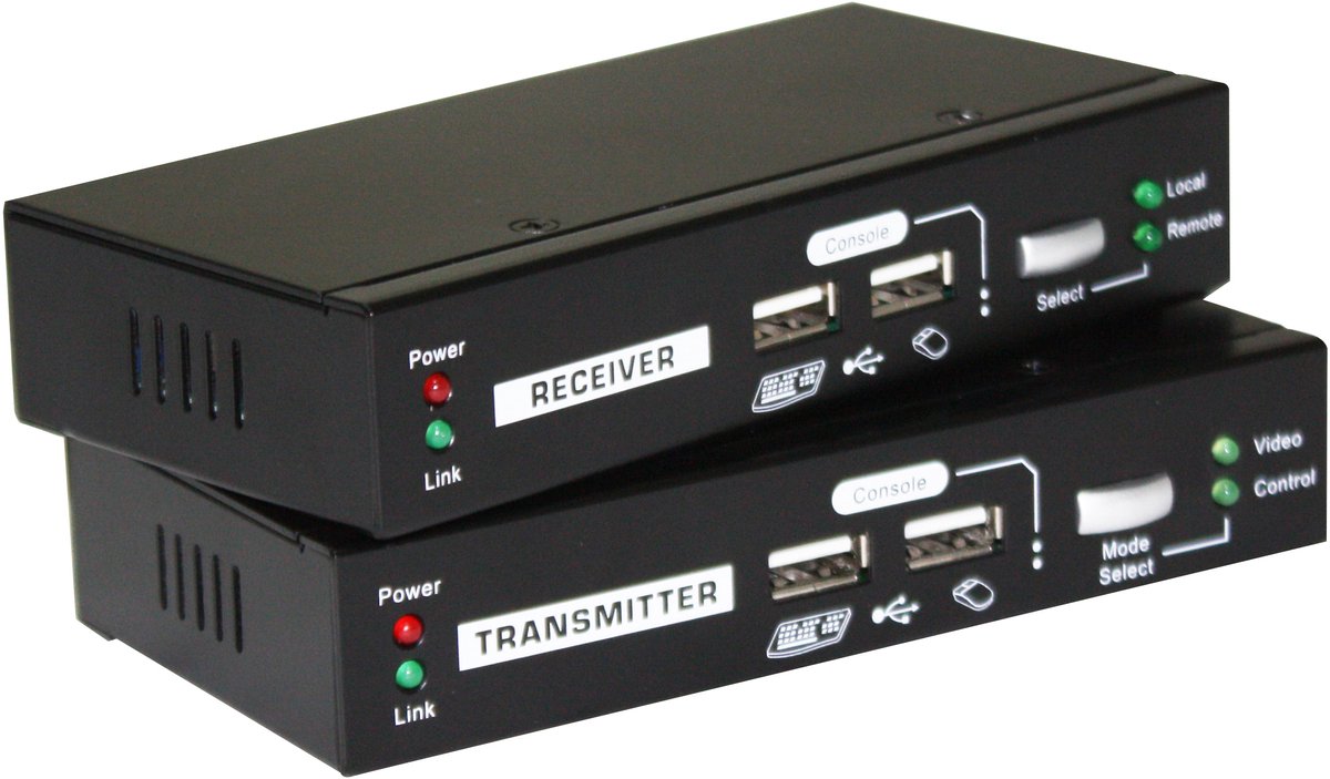 LevelOne KVM-9036 - KVM extender - USB 2.0 RS-232 VGA