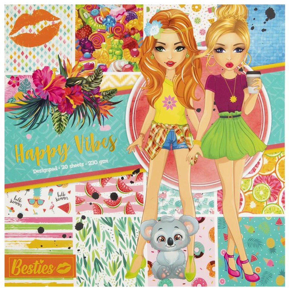 Creative Craft Group BESTIES Design Blok, 25x25cm. 230g HAPPY