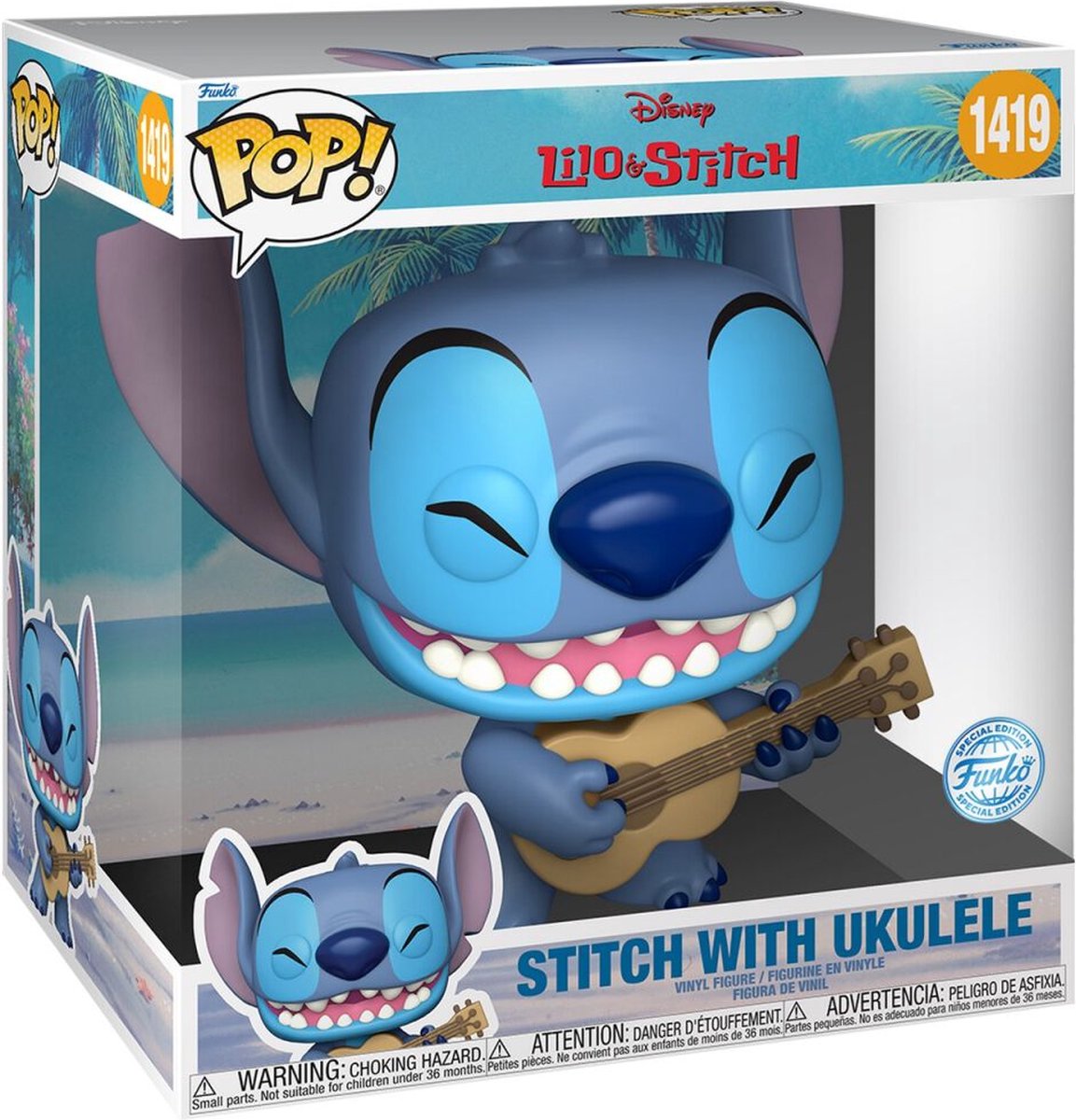 Funko! - Funko POP 10" Stitch w/Uke