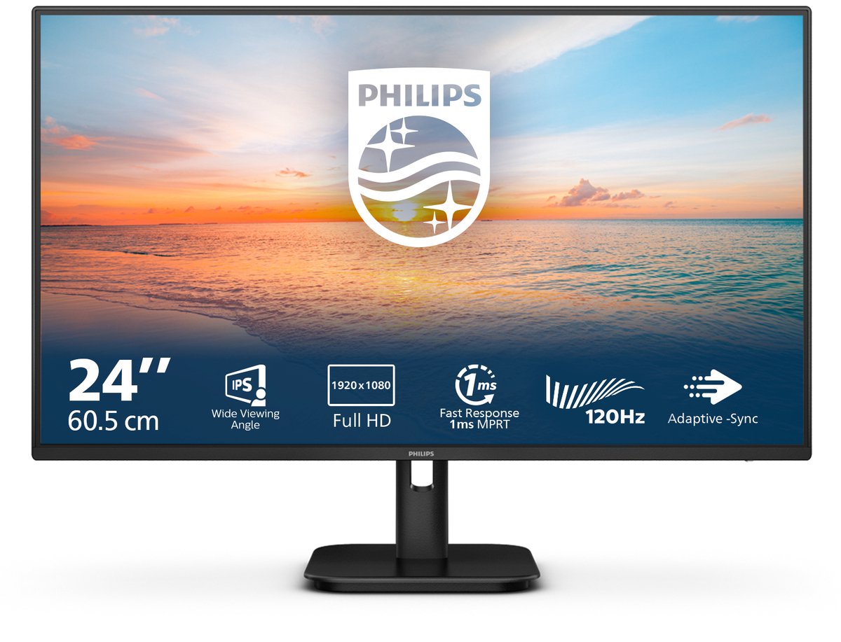 Moniteur LCD Philips 24E1N1100A CEE D (A - G) 60.5 cm 23.8 pouces 1920 x 1080 pixels 16:9 4 ms HDMI™, VGA IPS LCD
