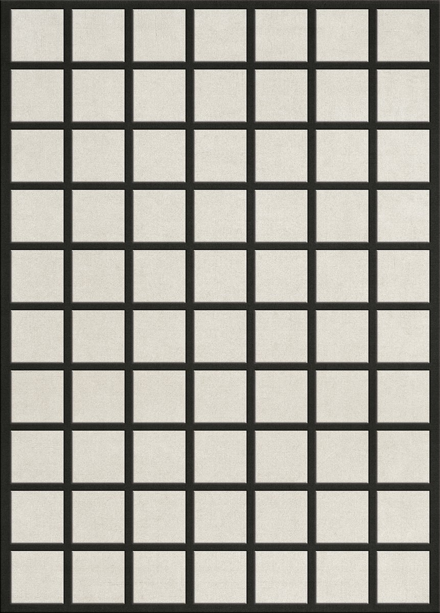 Layered Alfombra de lana Avenue Checked Bone White, 180x270 cm