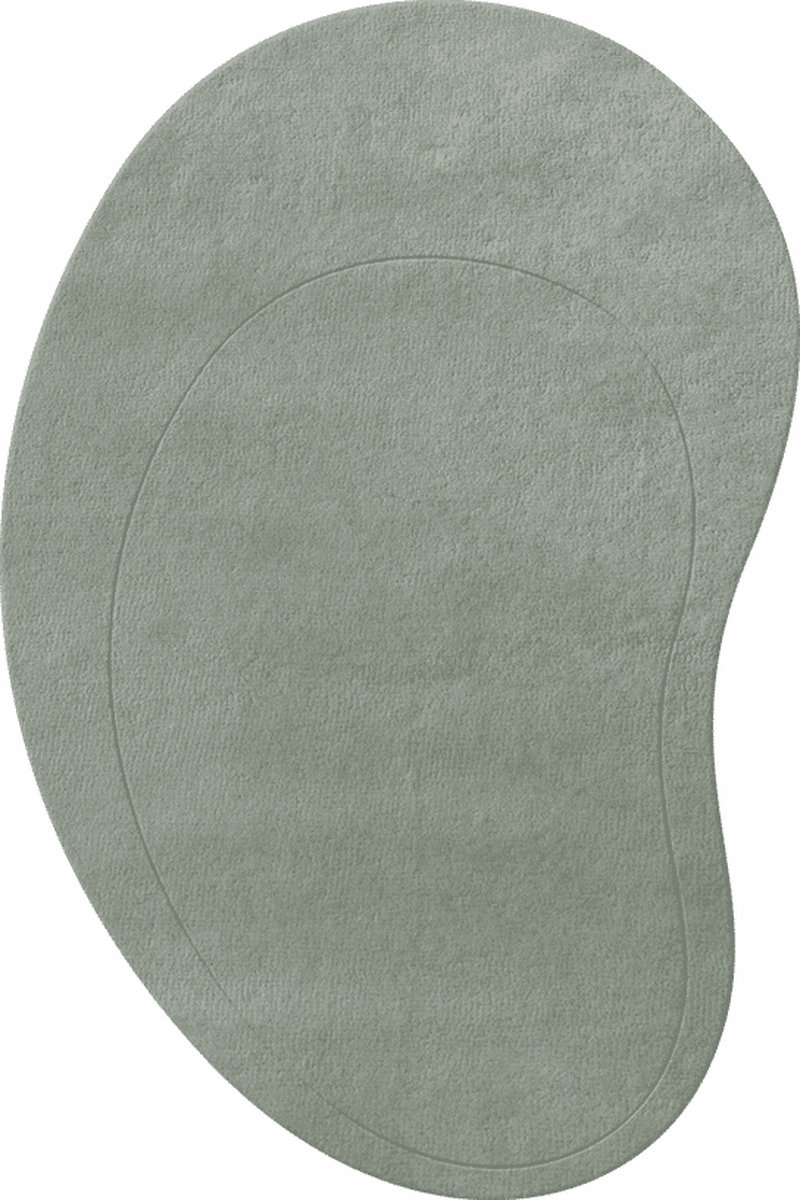 Layered Alfombra de lana Residue Sage, 180x270 cm