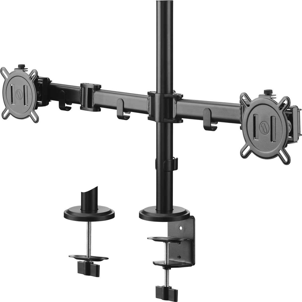One For All Smart Dual black Support de table pour écran 2 Écran(s) 33 cm (13) - 81,3 cm (32) noir réglable en hauteur, mobile, inclinable, rotatif