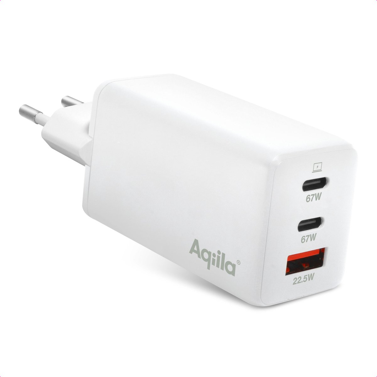 Aqiila W3 Chargeur USB 65 W 1x USB-A, 2x USB-C® Power Delivery, Quick Charge 3.0, QC 4+ blanc intérieure