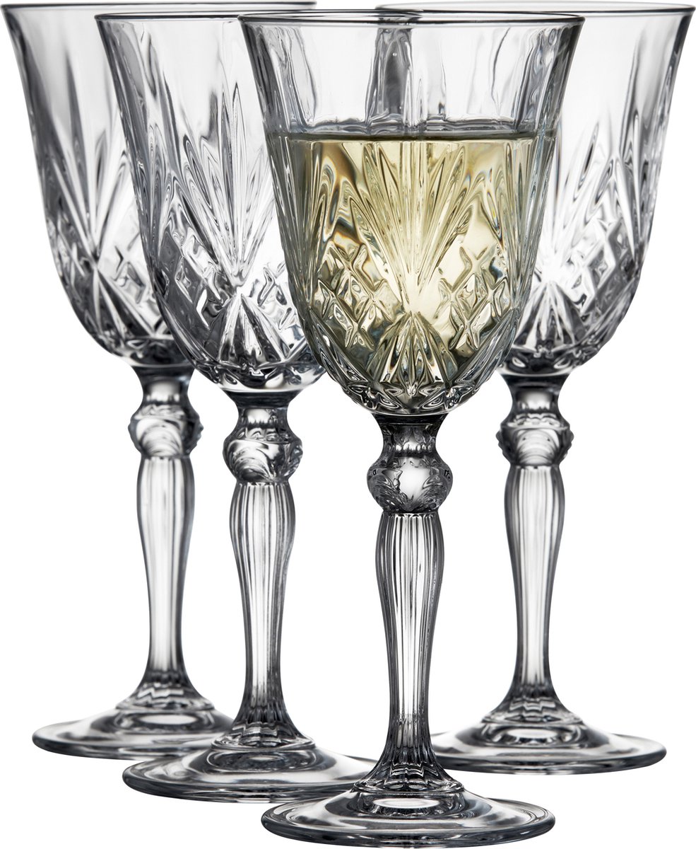 Lyngby Glas 4 Copas de vino blanco Melodia 21 cl Cristal
