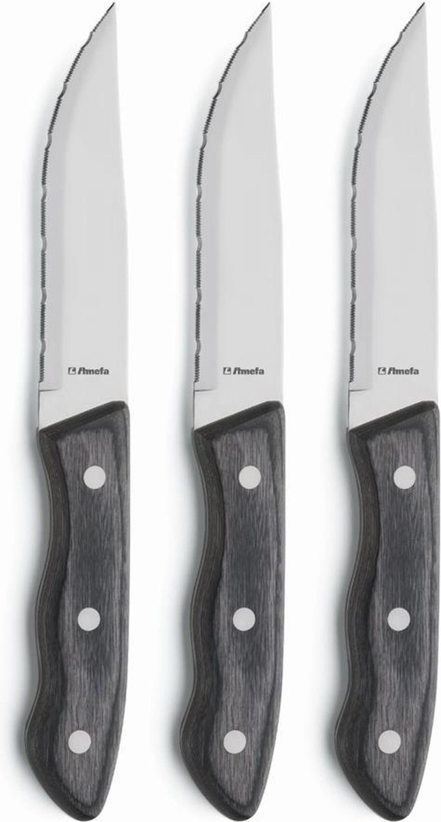 Amefa Cuchillos para carne Hercule XXL 3-pack Negro