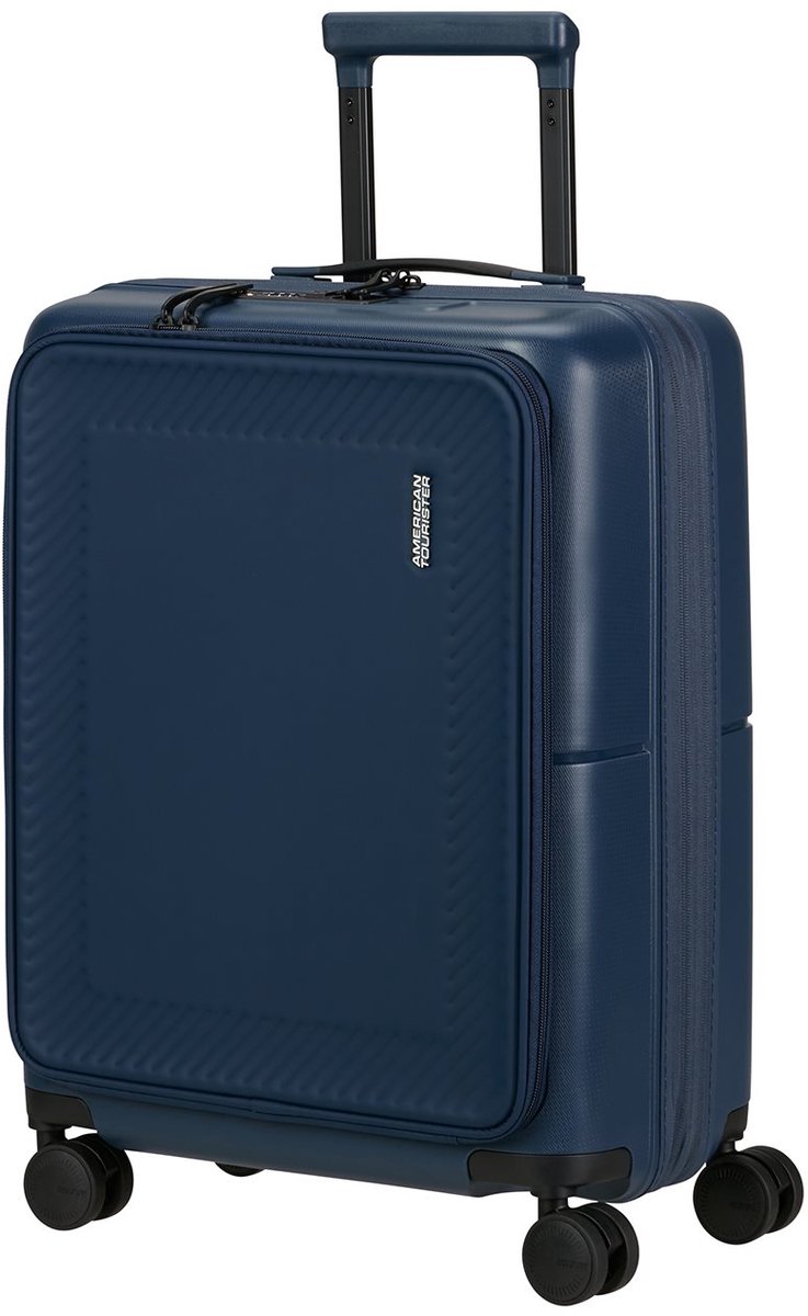 American Tourister Suitcase DashPop Spinner 55/23 Front Pocket Laptop Midnight Blue