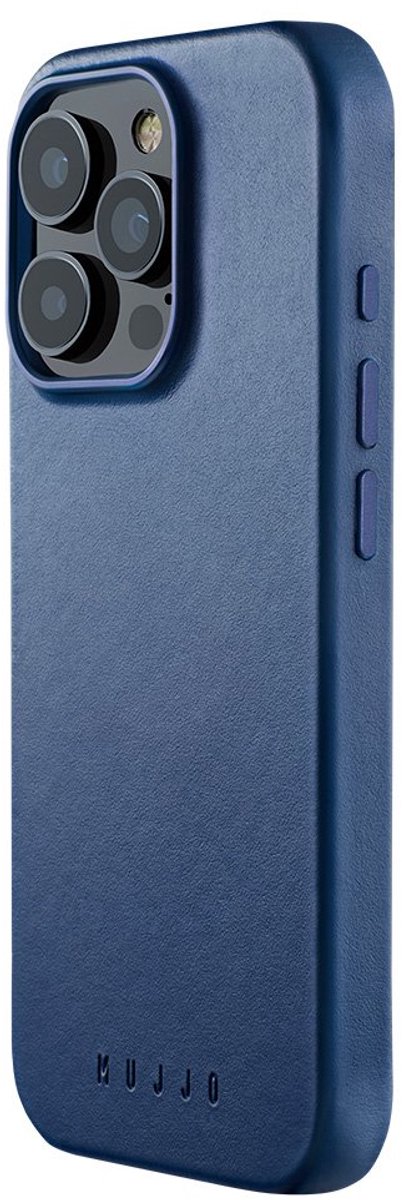 Mujjo Leather Case for iPhone 16 Pro - Blue