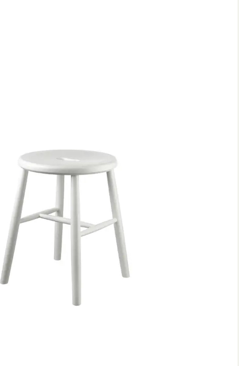FDB Møbler Taburete redondo J27 Beech white painted, Ø35x45,5 cm