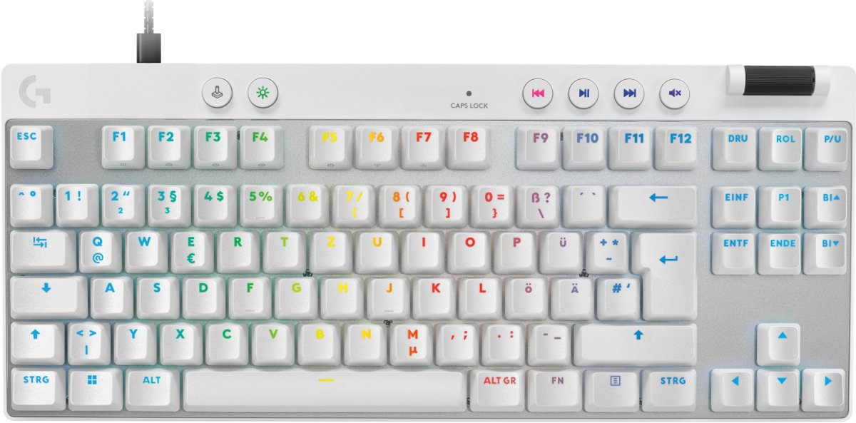 Logitech G PRO X TKL - Linear - Linear - Gaming Tastatur - Tysk - Hvid